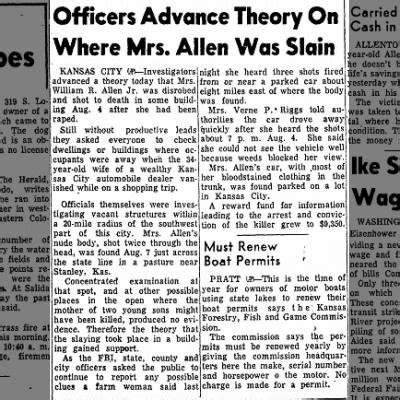 Wilma allen murder. Mass murder in 1955‎ (1 C, 4 P) This page was last edited on 5 May 2019, at 22:41 (UTC). Text is available under the Creative Commons Attribution ... 
