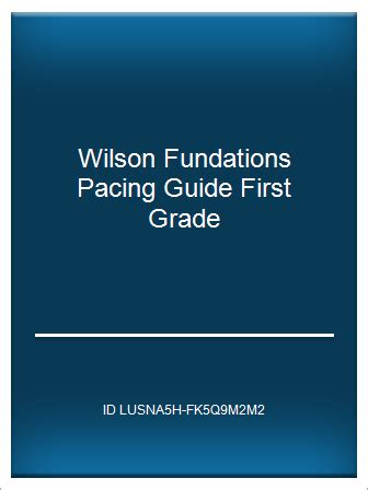 Wilson fundations pacing guide first grade. - Foundry miniatures painting and modelling guide.
