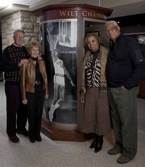 Plaque commemorating the 50th anniversary of Wilt Chamberlain's 100 point game is presented to Wilt Chamberlains sisters Barbara Lewis, left, and... The family of Wilt Chamberlain stand next to the statue dedicated to him by the Philadelphia 76ers June 28, …. 