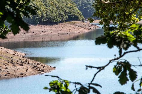 Wimbleball Lake Exmoor levels reduced by drought South West …