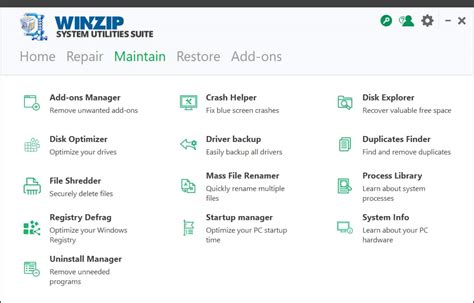 WinZip System Utilities Suite for Windows