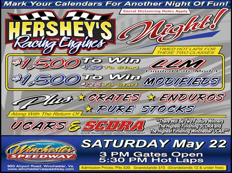 Join us, and let the racing adventure begin! Winchester Speedway. P.O. Box 31. 2656 W State Road 32. Winchester, IN 47394. Explore Winchester Speedway's legacy, races, and community at winchesterspeedway.com – your hub for all things racing. Start your journey today!.