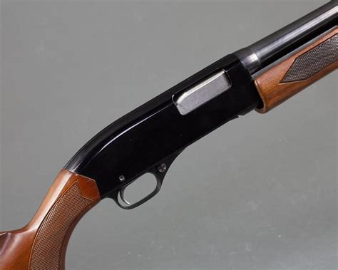 Winchester pump shotgun models. The Model 1890 was a slide-action, top-ejecting rifle with an 18-inch magazine tube under the barrel. It had a 24-inch octagonal barrel, a plain walnut stock, and an overall weight of approximately 6lbs. Calibers for the rifle include .22 Short, .22 Long, .22 Long Rifle, and .22 Winchester Rimfire. The Model 1890 will only feed the round ... 