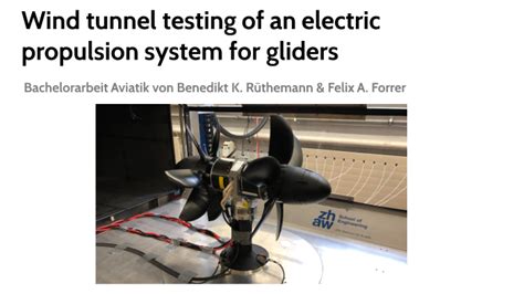 Wind Tunnel Testing for Gliders
