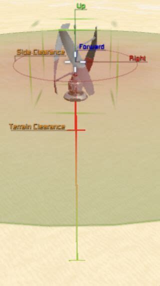 Wind clearance space engineers.  An example of optimum wind turbine spa...