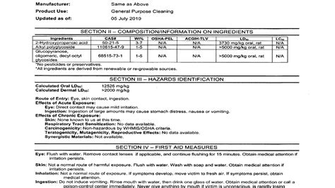 Windex Material Safety Data Sheet Index Choices