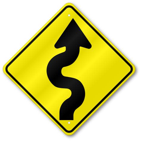 Winding Road Right Sign, W1-5R Outdoor Reflective