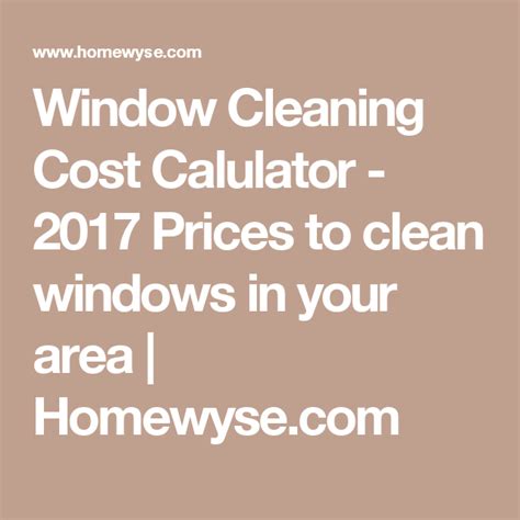 Window Cleaning Price Calculator