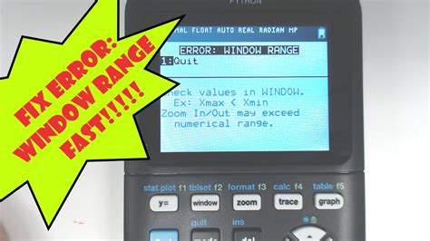 Window range error ti 84. This is video in my TI-84 Plus CE Graphing Calculator Tutorial series. In this video, I discuss why your TI-84 may be showing "Error: Window Range." I discuss what … 