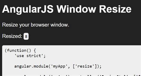 Window resize angular. log ('changed'); }; However we can't use this in angular Learn how to effecti...