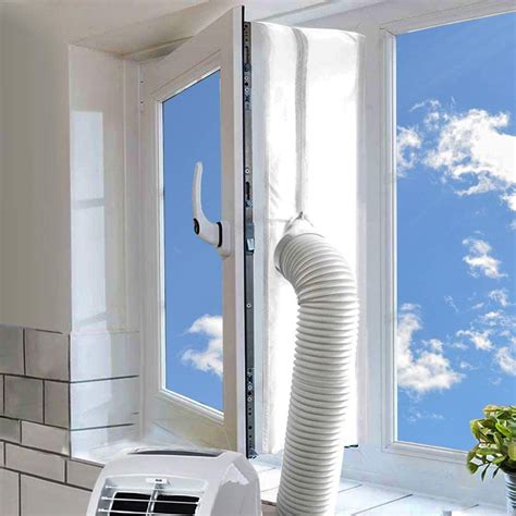 How to install a portable air conditioner window seal from the inside of the apartment (outward opening window). PRODUCT LINKS:1. USA - Aozzy Portable Air Co.... 