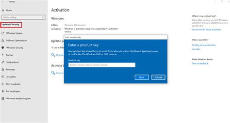 Windows 10 activation. You may also use the Activation troubleshooter. To use the troubleshooter, select the Start button, select Settings > Update & security > Activation , and then select Troubleshoot. You must be an administrator to use this option. As a reference, you may check this article regarding Activation in Windows 10. 