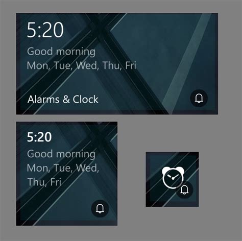 Windows 10 clock live tile.  The main new feature appears to be that you ...