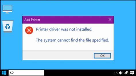 Windows 10 printer driver was not installed this operation requires an...