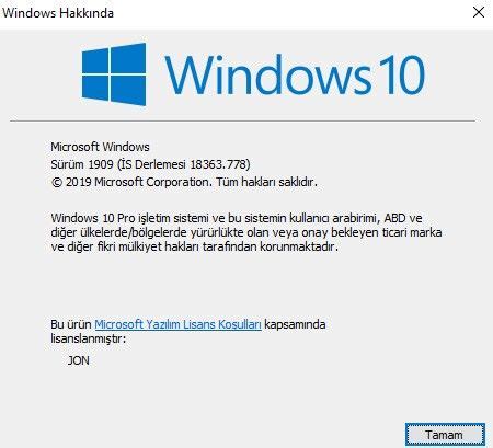 Windows 10 son sürüm hangisi