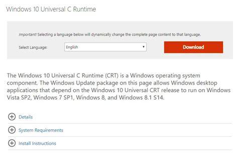 Windows 10 universal exe.  De Windows 10 Universal C Runtime (CRT) is een component van ...
