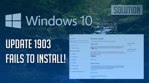 Windows 10 update failed to install 1903.  Get support for Windows and learn about instal...