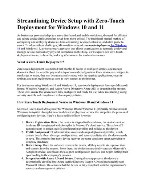 Windows 10 zero touch deployment. ps1&rdquo; script.  If you're warned by Wind...