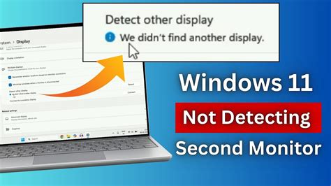 Windows 11 not detecting second monitor reddit.  I have tried manually detecting through disp...