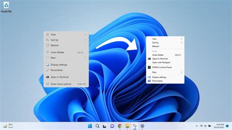 Windows 11 right click show more options.  Customize your context menu...