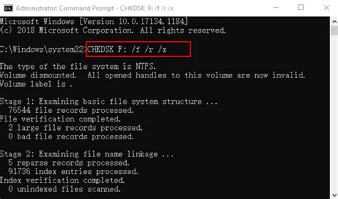 Windows File Server Chkdsk