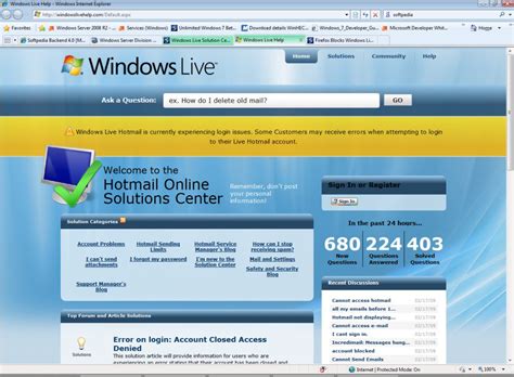 Windows Live Hotmail Wave 3 Inaccessible Login Problems