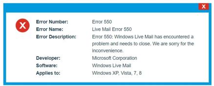 Windows Live Mail Server Error: 550 Microsoft Community. 