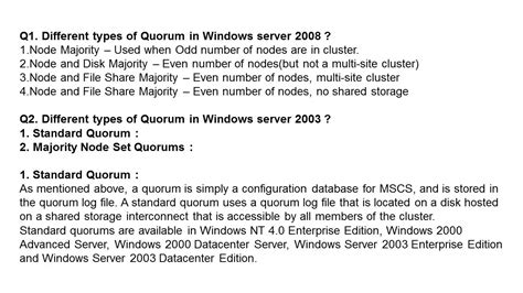 Windows Server 2008 Cluster Interview Questions and answers Part 2 YouTube