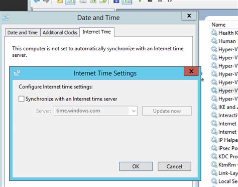 Windows Server 2012 R2 System Time cannot be changed