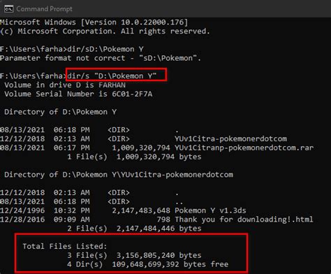 Windows cmd show folder size