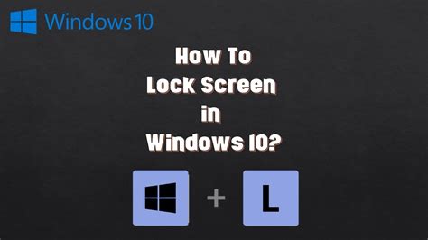 Windows lock screen shortcut.  Need to lock your Windows 10 PC or lapt...
