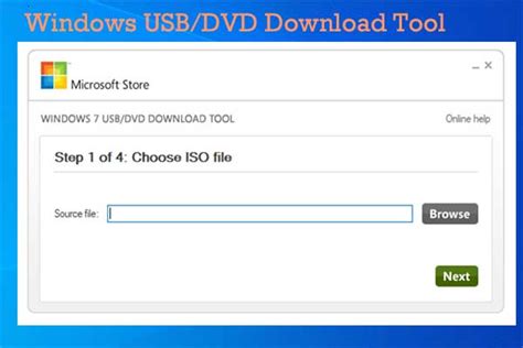 Windows usb / dvd download tool