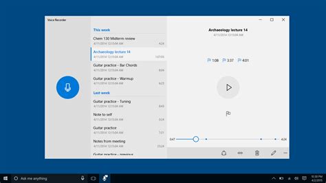 Windows voice recorder. The Samsung Voice Recorder app is designed to provide simple and effective recordings with a high quality sound. Use the recorder to save voice memos, interviews and convert up to 10 minutes of speech to text, helping to make your life easier. How do I make a recording? 