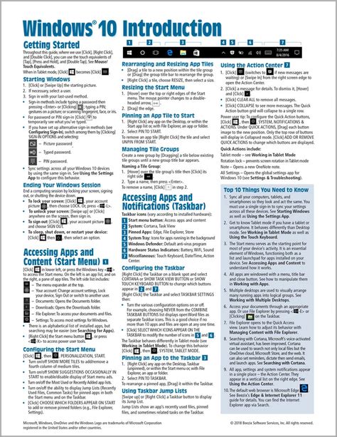 Download Windows 10 Introduction Quick Reference Guide Cheat Sheet Of Instructions Tips  Shortcuts  Laminated Updated Summer 2018 By Beezix Inc