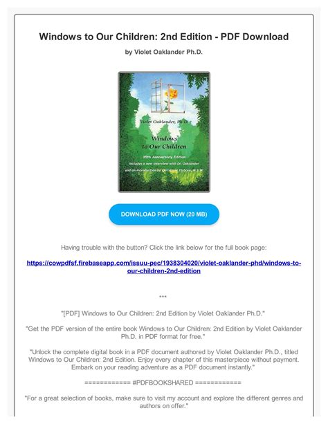 Download Windows To Our Children 2Nd Edition By Violet Oaklander Phd