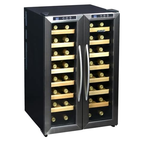 Clear All. Wine Enthusiast. 23.75-in W 46-Bottle Capacity Stainless Steel Dual Zone Cooling Built-In /undercounter Wine Cooler. Model # 236 04 46 03. • Set storage and service temperatures for both red and white wine Upper Zone for white and sparkling wine service: 41°F to 54°F Lower Zone for all wine storage and red service: 46°F to 66°F. . 
