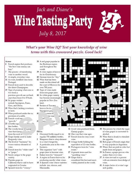 Winery supply crossword. Winery array crossword clue answers, recent seen on August 10, 2022. We are everyday update LA Times Crosswords, New York Times Crosswords and many more. Crosswordeg.net Latest Clues Crosswords. Crosswords > Wall Street Journal > August 10, 2022. Winery array Crossword Clue. 