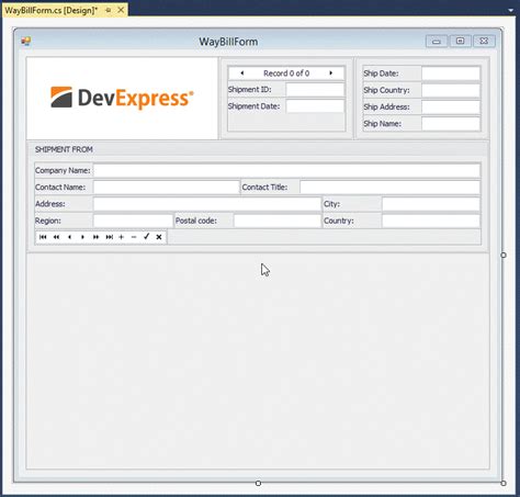 Winforms Layout Control Design Time Templates