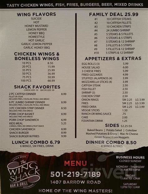 Wing shack sports bar and grill little rock menu. Things To Know About Wing shack sports bar and grill little rock menu. 