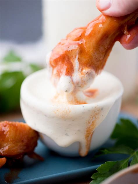 Wing stop ranch. For some folks, gnawing between tiny bones for hard-to-get meat and getting sauce all over your face are a crucial part of the chicken wing experience. If you'd like a less messy a... 