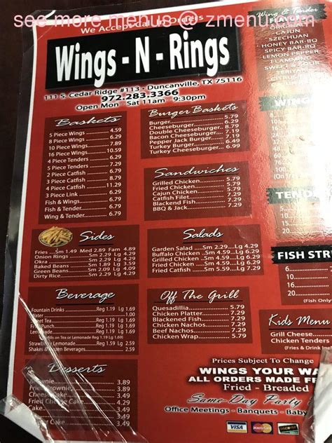Wings n rings. Wings n Rings. Wings n Rings now at Barrington! Open 7 days. Located beside Super Liquor. Phone 03 331 6515. https://www.wingsandringstakea... Burgers, chicken, souvlaki and more! Store Opening Hours. Monday - Sunday 10:30am - 9:00pm (03) 331 6515 Visit Retailers Website. Store Location. 