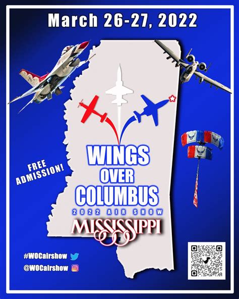 Wings over columbus. Mar 26, 2022 · Wings Over Columbus Air Show. Saturday, March 26, 2022 9:00 AM. Sunday, March 27, 2022 4:00 PM. Columbus Air Force Base (map) U.S. Air Force Thunderbirds. U.S. Air Force A-10 Thunderbolt II Demonstration Team. 