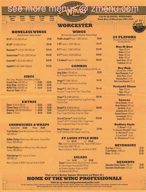 Wings over worcester menu. Things To Know About Wings over worcester menu. 