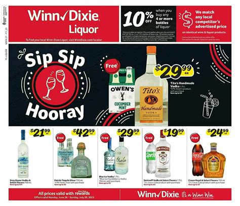 Winn-Dixie. 251 Key Deer Blvd Big Pine Key FL 33043. (305) 872-4890. Claim this business. (305) 872-4890. Website. More. Directions. Advertisement.. Winn dixie liquor store ads