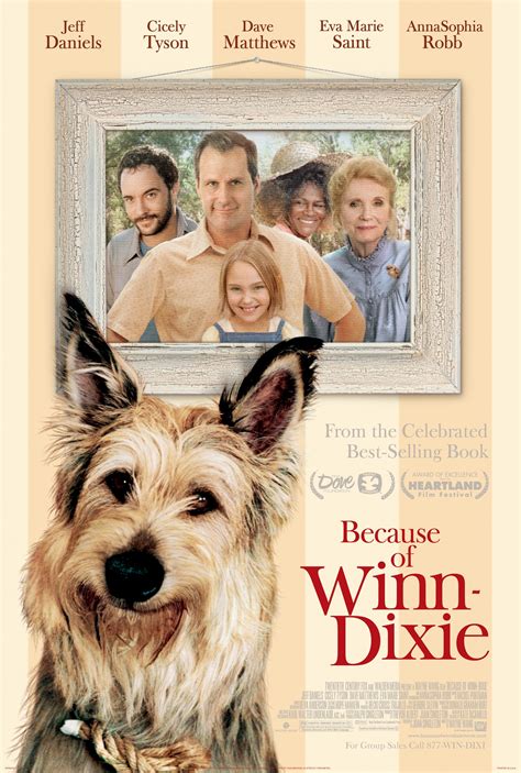 Winn dixie the movie. Because of Winn-Dixie. A girl, abandoned by her mother when she was three, moves to a small town in Florida with her father. There, she adopts an orphaned dog she names Winn-Dixie. The bond between the girl and her special companion brings together the people in a small Florida town and heals her own troubled relationship with her father. 