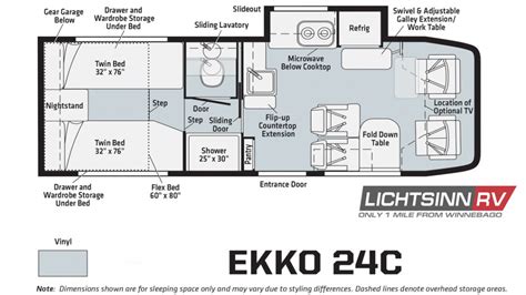 Winnebago ekko floor plans. 2022 EKKO 22A Note: Dotted lines denote overhead storage areas. Blue dashed lines denote sleeping areas. Magenta dashed lines denote access to optional pop-top sleeping. Floorplans are representations only and are subject to change. Please contact a certiﬁed Winnebago dealer for more information. 22A Dotted lines denote overhead storage area. 