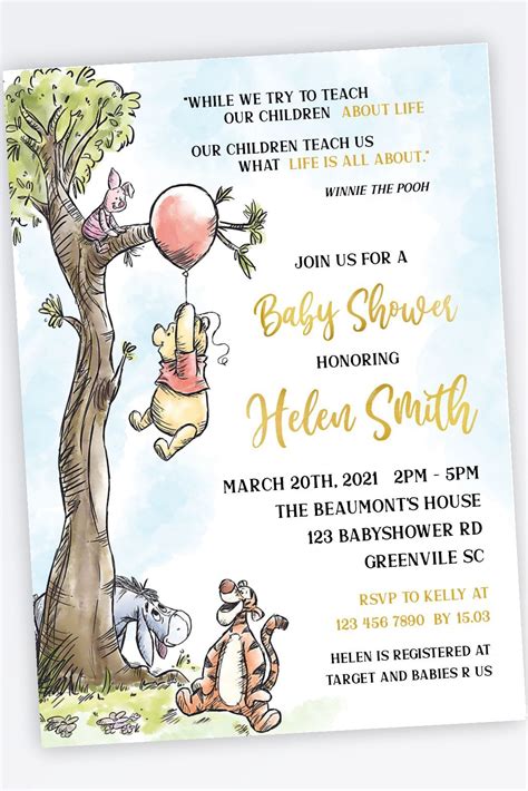 Winnie The Pooh Invitations Baby Shower Free Online