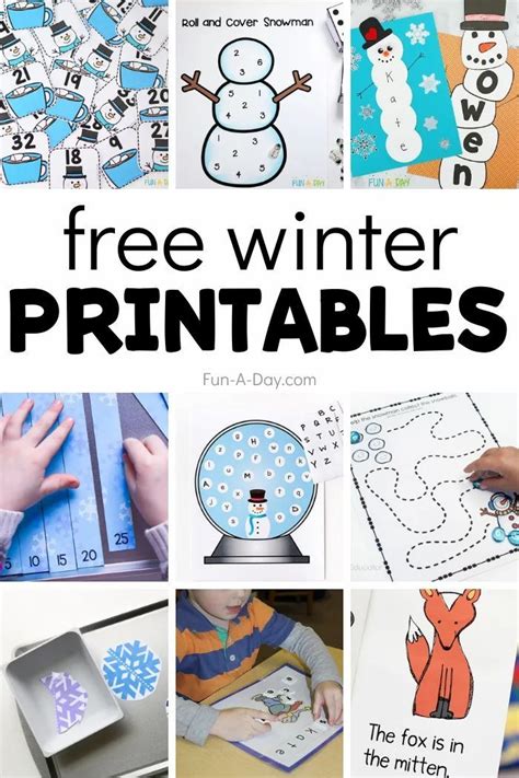 Winter Activities For Preschoolers Printable