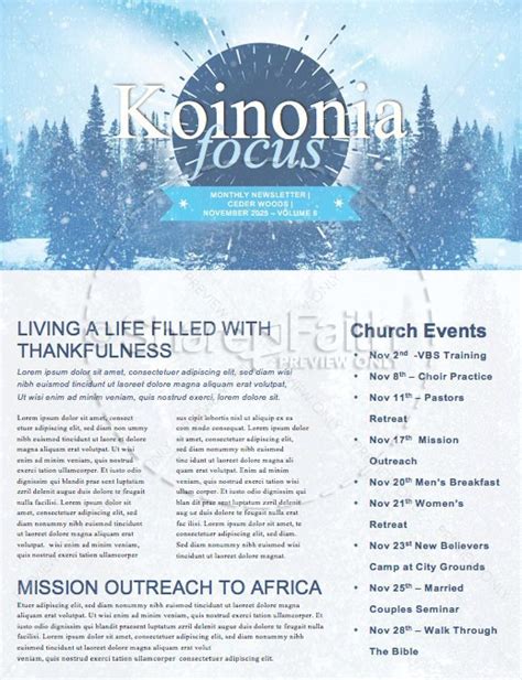 Winter Church Newsletter Sharefaith Media