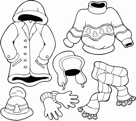 Winter Clothing Coloring